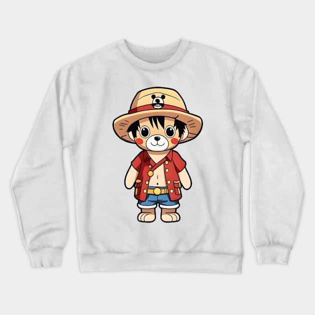 Cute straw hat bear kawaii Crewneck Sweatshirt by Teddy Club